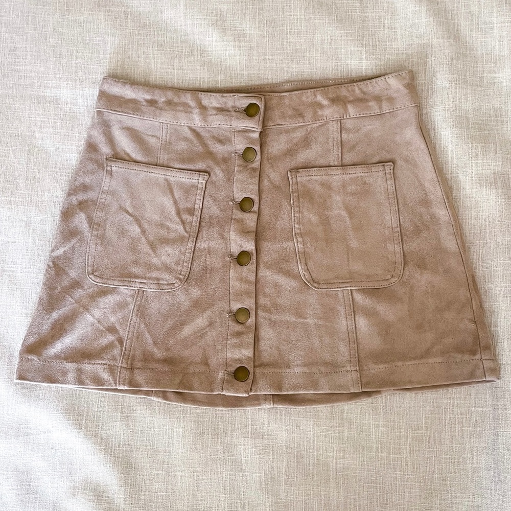 Altar’d State Tan Mini Skirt